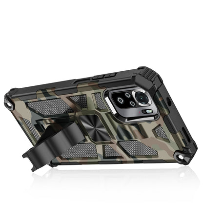 Camouflage Armor Shockproof TPU + PC Magnetic Protective Case with Holder, For OnePlus 9, For Xiaomi Redmi Note 10, For Xiaomi Redmi Note 10 Pro