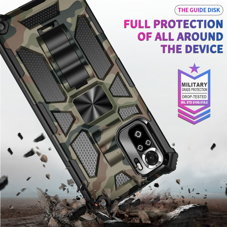 Camouflage Armor Shockproof TPU + PC Magnetic Protective Case with Holder, For OnePlus 9, For Xiaomi Redmi Note 10, For Xiaomi Redmi Note 10 Pro