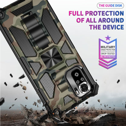 Camouflage Armor Shockproof TPU + PC Magnetic Protective Case with Holder, For OnePlus 9, For Xiaomi Redmi Note 10, For Xiaomi Redmi Note 10 Pro