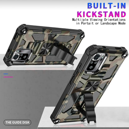 Camouflage Armor Shockproof TPU + PC Magnetic Protective Case with Holder, For OnePlus 9, For Xiaomi Redmi Note 10, For Xiaomi Redmi Note 10 Pro