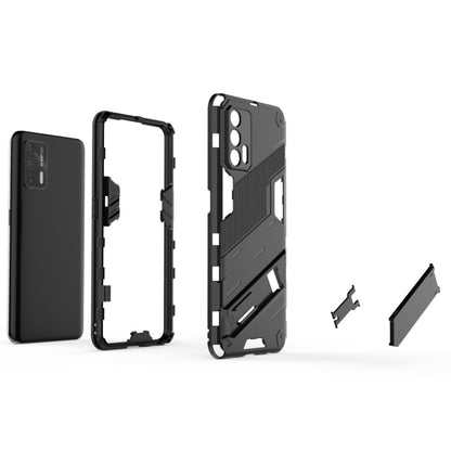 Punk Armor 2 in 1 PC + TPU Shockproof Case with Invisible Holder, For OPPO Realme GT 5G, For Xiaomi Redmi Note 10