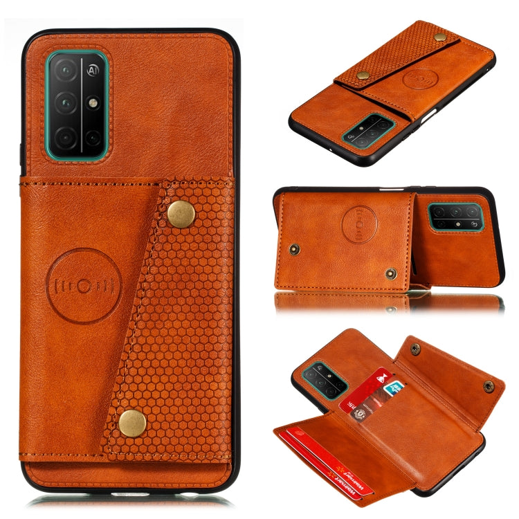 Double Buckle PU + TPU Shockproof Magnetic Protective Case with Card Slots & Holder, For OPPO A93 5G, For OPPO Realme V11 5G, For vivo Y20, For Huawei Nova 8 Pro 5G, For Samsung Galaxy F62, For Samsung Galaxy A32 5G
