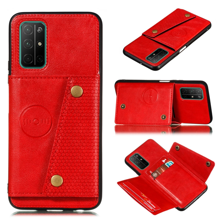 Double Buckle PU + TPU Shockproof Magnetic Protective Case with Card Slots & Holder, For OPPO A93 5G, For OPPO Realme V11 5G, For vivo Y20, For Huawei Nova 8 Pro 5G, For Samsung Galaxy F62, For Samsung Galaxy A32 5G