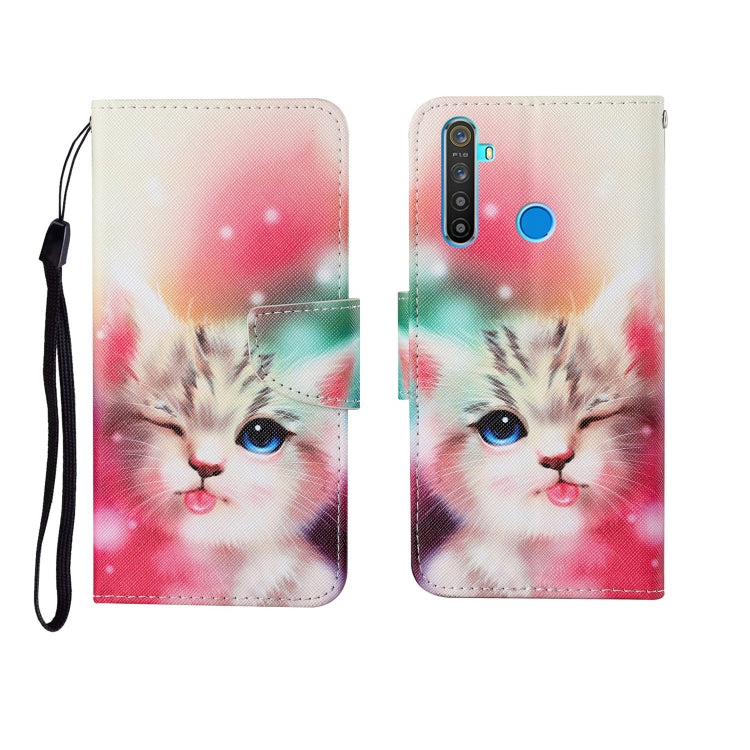 Painted Pattern Horizontal Flip Leathe Case, For OPPO Realme 5
