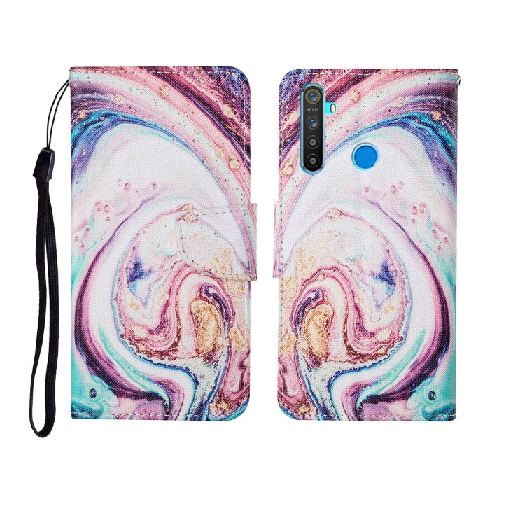 Painted Pattern Horizontal Flip Leathe Case, For OPPO Realme 5