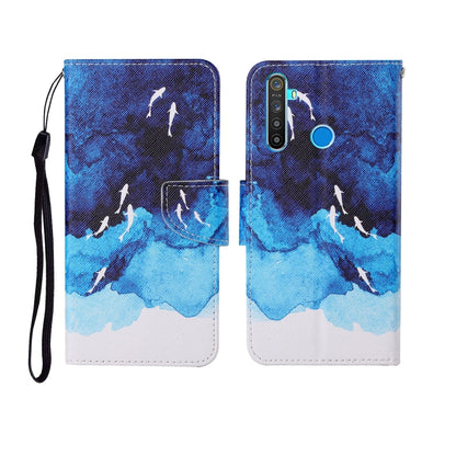 Painted Pattern Horizontal Flip Leathe Case, For OPPO Realme 5
