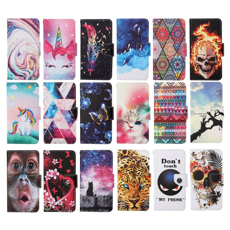 Painted Pattern Horizontal Flip Leathe Case, For OPPO Realme 5
