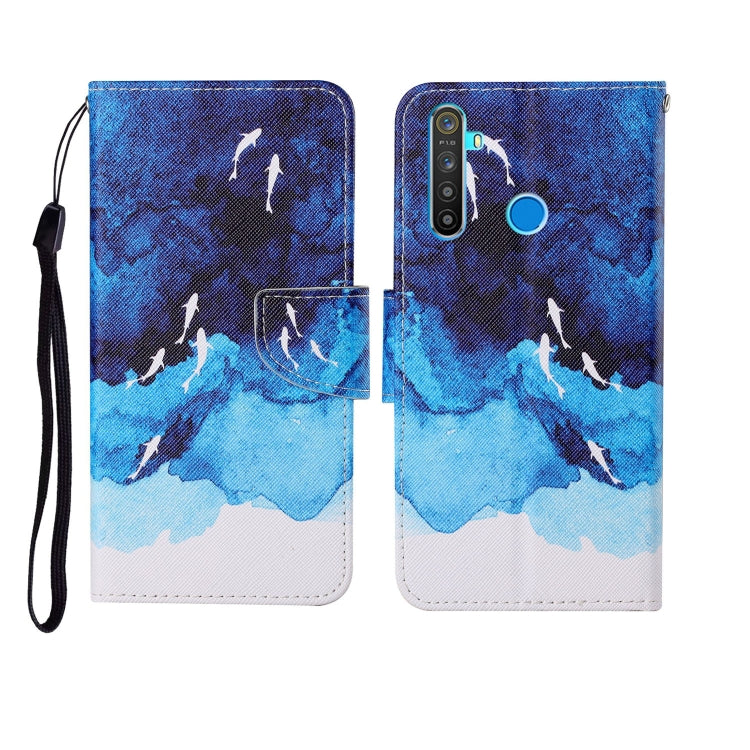 Painted Pattern Horizontal Flip Leathe Case, For OPPO Realme 5 Pro