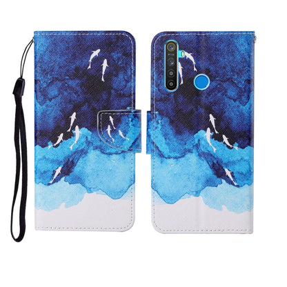 Painted Pattern Horizontal Flip Leathe Case, For OPPO Realme 5 Pro