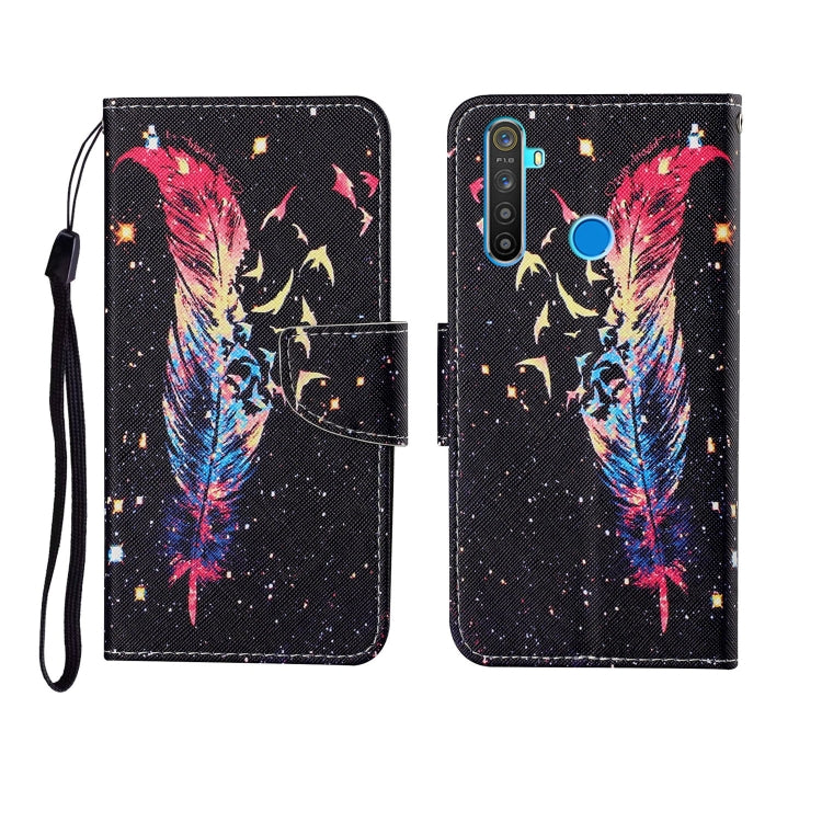 Painted Pattern Horizontal Flip Leathe Case, For OPPO Realme 5 Pro