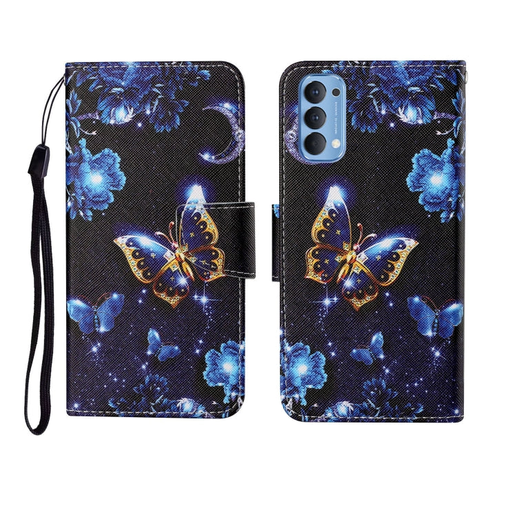 Painted Pattern Horizontal Flip Leathe Case, For OPPO Reno4