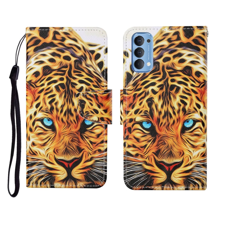 Painted Pattern Horizontal Flip Leathe Case, For OPPO Reno4