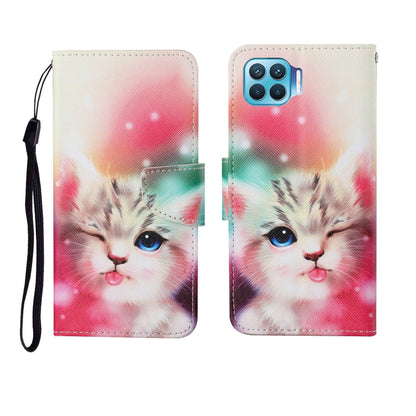 Painted Pattern Horizontal Flip Leathe Case, For OPPO Reno4 Lite
