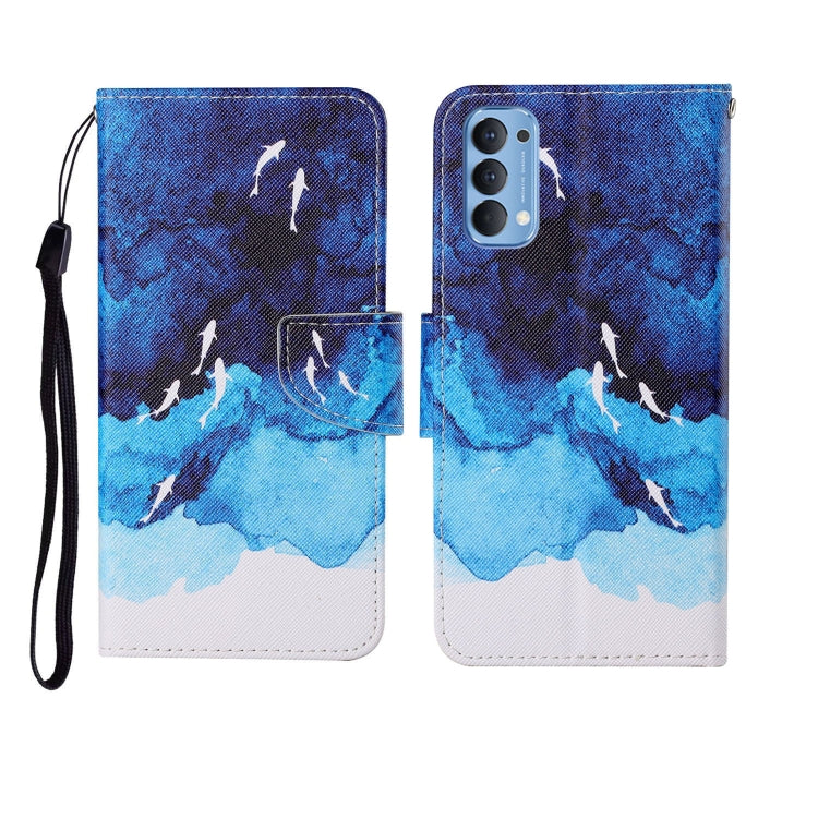Painted Pattern Horizontal Flip Leathe Case, For OPPO Reno4 Pro