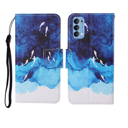 Painted Pattern Horizontal Flip Leathe Case, For OPPO Reno4 Pro