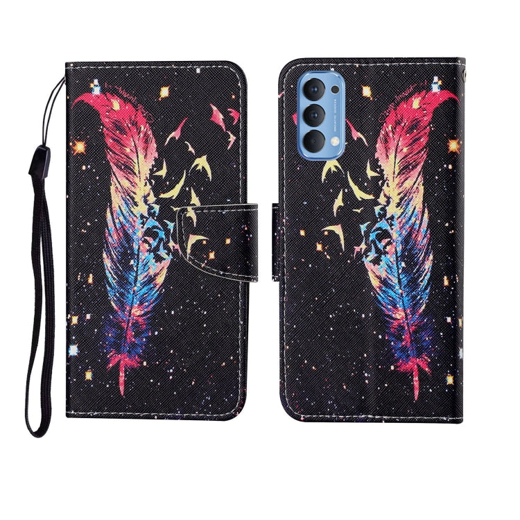 Painted Pattern Horizontal Flip Leathe Case, For OPPO Reno4 Pro