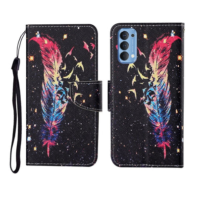 Painted Pattern Horizontal Flip Leathe Case, For OPPO Reno4 Pro