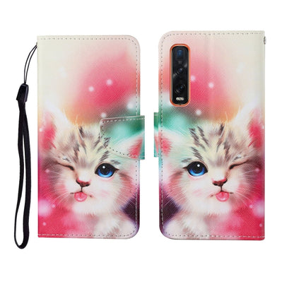 Painted Pattern Horizontal Flip Leathe Case, For OPPO Find X2 Pro