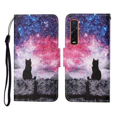 Painted Pattern Horizontal Flip Leathe Case, For OPPO Find X2 Pro
