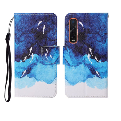 Painted Pattern Horizontal Flip Leathe Case, For OPPO Find X2 Pro