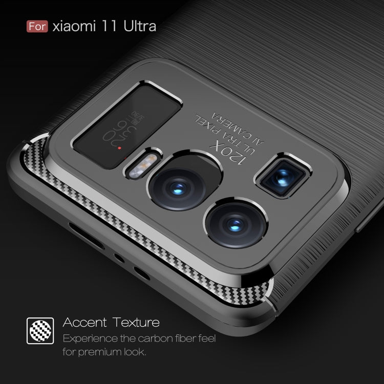 Brushed Texture Carbon Fiber TPU Case, For Xiaomi Mi 11 Ultra, For Xiaomi Redmi K40 Pro+