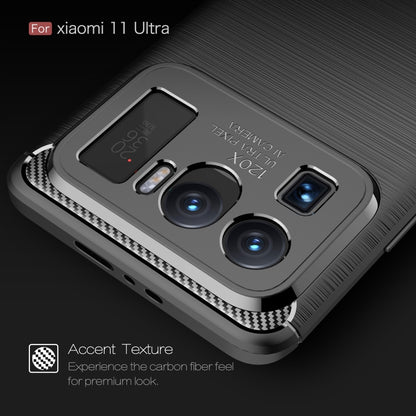 Brushed Texture Carbon Fiber TPU Case, For Xiaomi Mi 11 Ultra, For Xiaomi Redmi K40 Pro+