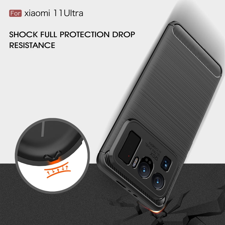 Brushed Texture Carbon Fiber TPU Case, For Xiaomi Mi 11 Ultra, For Xiaomi Redmi K40 Pro+