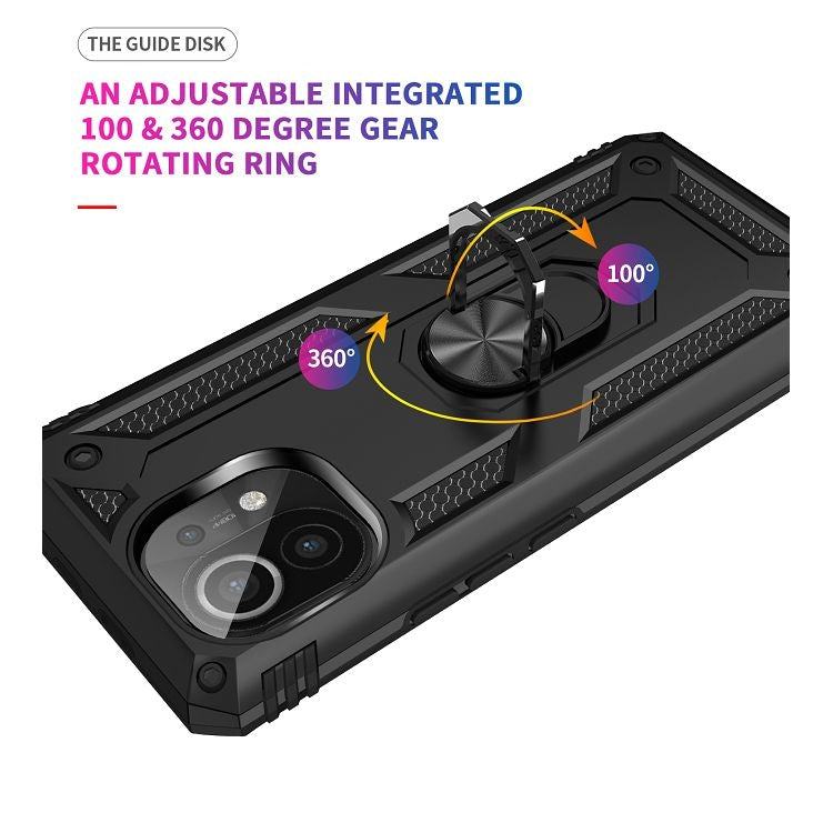 Shockproof TPU + PC Protective Case with 360 Degree Rotating Holder, For Xiaomi Mi 11, For Xiaomi Redmi Note 9