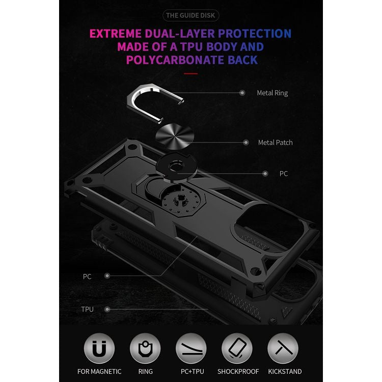Shockproof TPU + PC Protective Case with 360 Degree Rotating Holder, For Xiaomi Mi 11, For Xiaomi Redmi Note 9