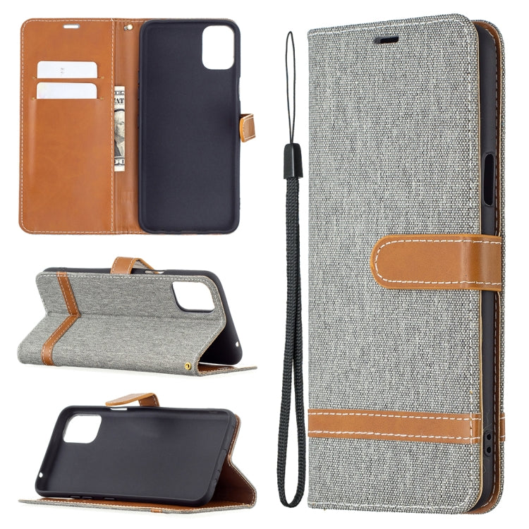 Color Matching Denim Texture Horizontal Flip Leather Case with Holder & Card Slots & Wallet & Lanyard, For LG K42, For Xiaomi Redmi Note 10 Pro