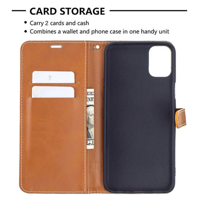 Color Matching Denim Texture Horizontal Flip Leather Case with Holder & Card Slots & Wallet & Lanyard, For LG K42, For Xiaomi Redmi Note 10 Pro