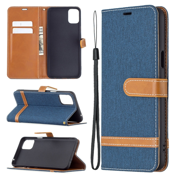 Color Matching Denim Texture Horizontal Flip Leather Case with Holder & Card Slots & Wallet & Lanyard, For LG K42, For Xiaomi Redmi Note 10 Pro