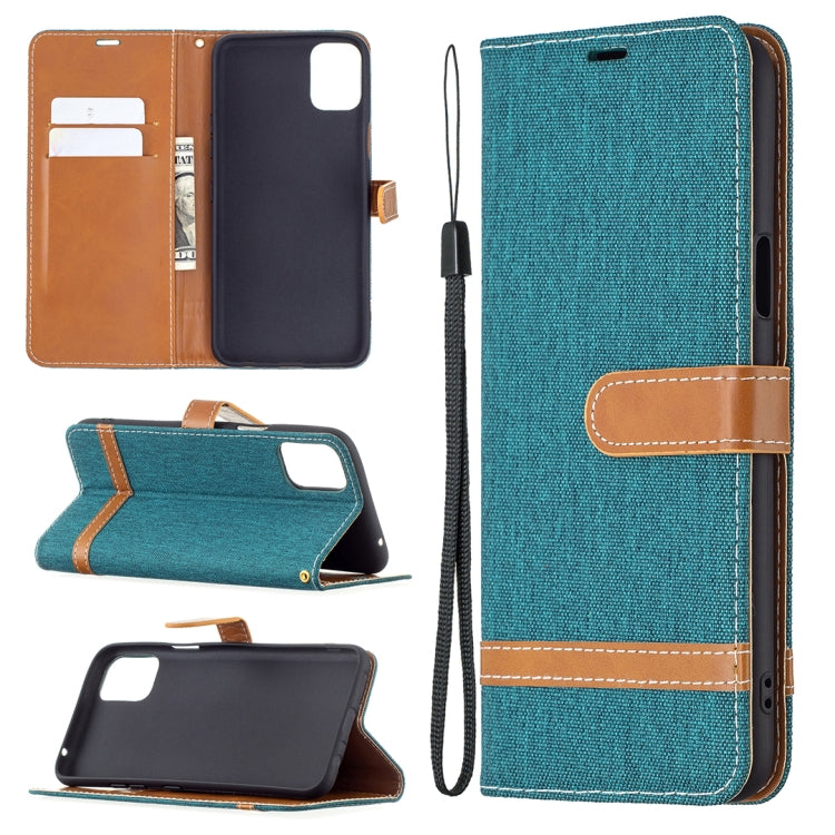 Color Matching Denim Texture Horizontal Flip Leather Case with Holder & Card Slots & Wallet & Lanyard, For LG K42, For Xiaomi Redmi Note 10 Pro