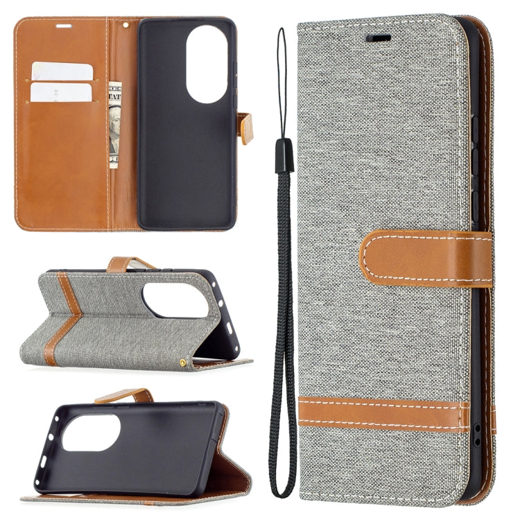 Color Matching Denim Texture Horizontal Flip Leather Case with Holder & Card Slots & Wallet & Lanyard, For Huawei P50 Pro, For Huawei P50