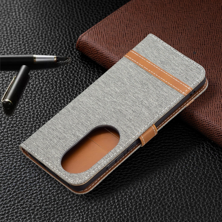 Color Matching Denim Texture Horizontal Flip Leather Case with Holder & Card Slots & Wallet & Lanyard, For Huawei P50 Pro, For Huawei P50