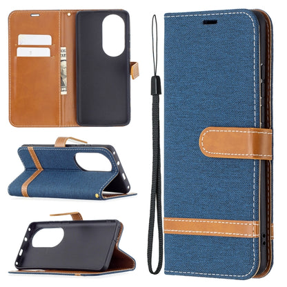Color Matching Denim Texture Horizontal Flip Leather Case with Holder & Card Slots & Wallet & Lanyard, For Huawei P50 Pro, For Huawei P50