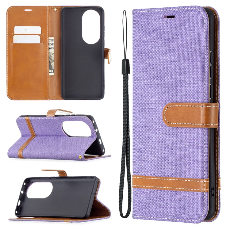 Color Matching Denim Texture Horizontal Flip Leather Case with Holder & Card Slots & Wallet & Lanyard, For Huawei P50 Pro, For Huawei P50