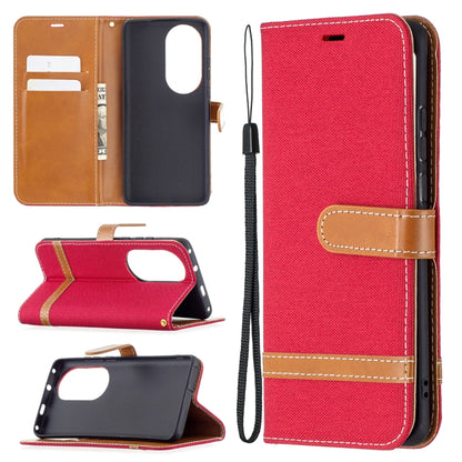 Color Matching Denim Texture Horizontal Flip Leather Case with Holder & Card Slots & Wallet & Lanyard, For Huawei P50 Pro, For Huawei P50