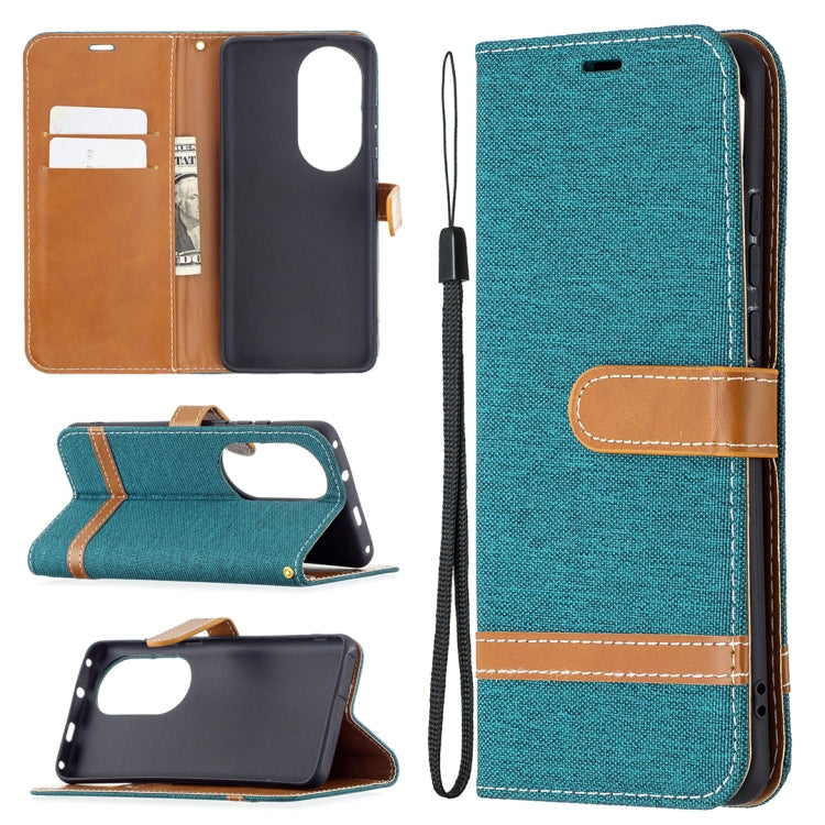 Color Matching Denim Texture Horizontal Flip Leather Case with Holder & Card Slots & Wallet & Lanyard, For Huawei P50 Pro, For Huawei P50