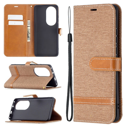 Color Matching Denim Texture Horizontal Flip Leather Case with Holder & Card Slots & Wallet & Lanyard, For Huawei P50 Pro, For Huawei P50