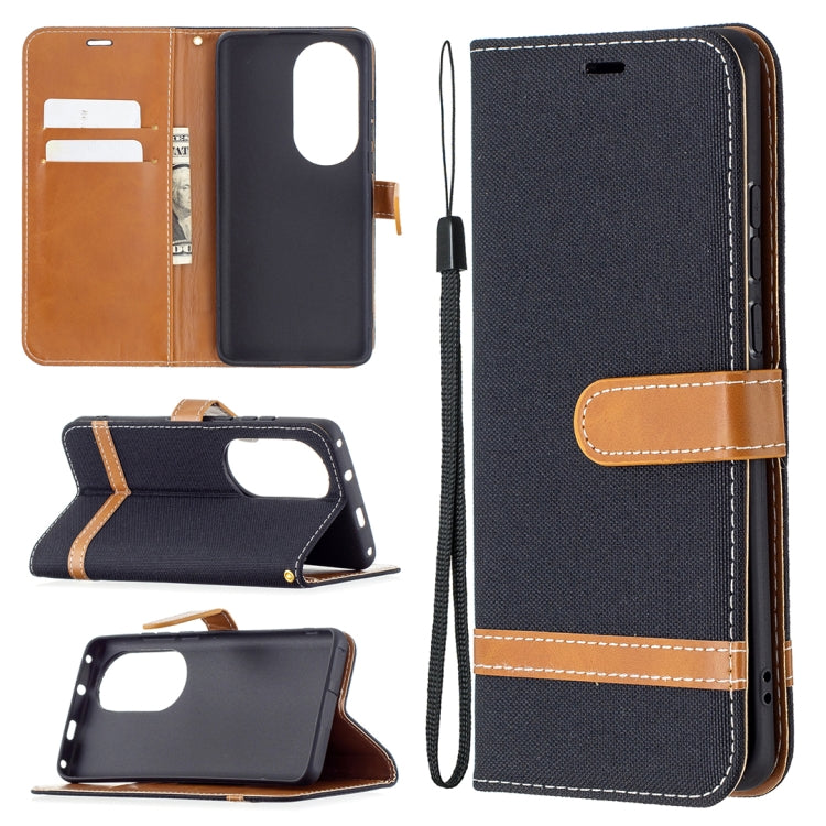 Color Matching Denim Texture Horizontal Flip Leather Case with Holder & Card Slots & Wallet & Lanyard, For Huawei P50 Pro, For Huawei P50