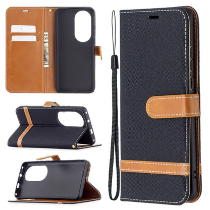 Color Matching Denim Texture Horizontal Flip Leather Case with Holder & Card Slots & Wallet & Lanyard, For Huawei P50 Pro, For Huawei P50