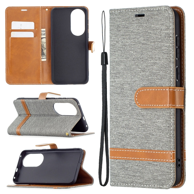 Color Matching Denim Texture Horizontal Flip Leather Case with Holder & Card Slots & Wallet & Lanyard, For Huawei P50 Pro, For Huawei P50