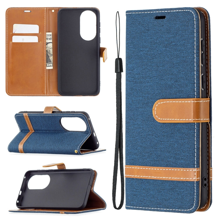Color Matching Denim Texture Horizontal Flip Leather Case with Holder & Card Slots & Wallet & Lanyard, For Huawei P50 Pro, For Huawei P50