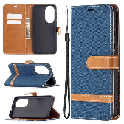 Color Matching Denim Texture Horizontal Flip Leather Case with Holder & Card Slots & Wallet & Lanyard, For Huawei P50 Pro, For Huawei P50
