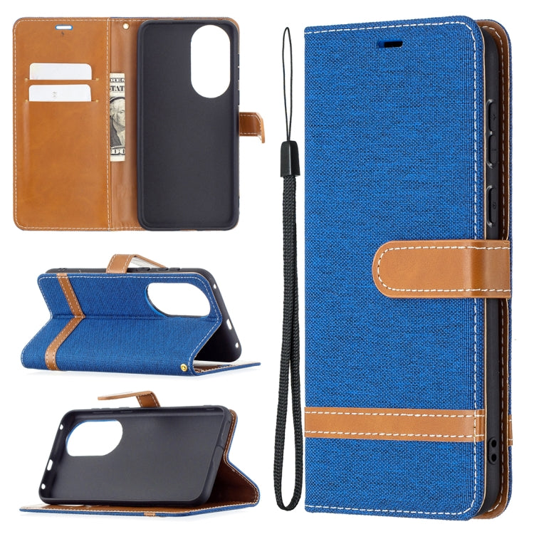 Color Matching Denim Texture Horizontal Flip Leather Case with Holder & Card Slots & Wallet & Lanyard, For Huawei P50 Pro, For Huawei P50