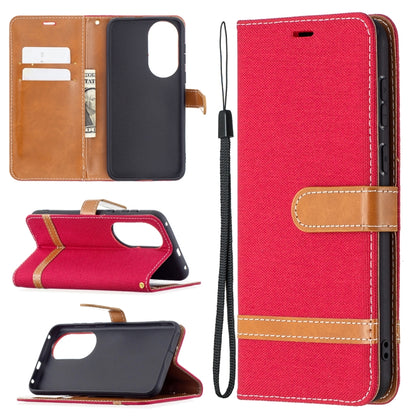 Color Matching Denim Texture Horizontal Flip Leather Case with Holder & Card Slots & Wallet & Lanyard, For Huawei P50 Pro, For Huawei P50