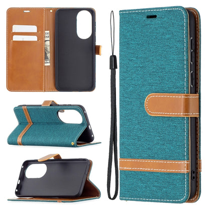 Color Matching Denim Texture Horizontal Flip Leather Case with Holder & Card Slots & Wallet & Lanyard, For Huawei P50 Pro, For Huawei P50