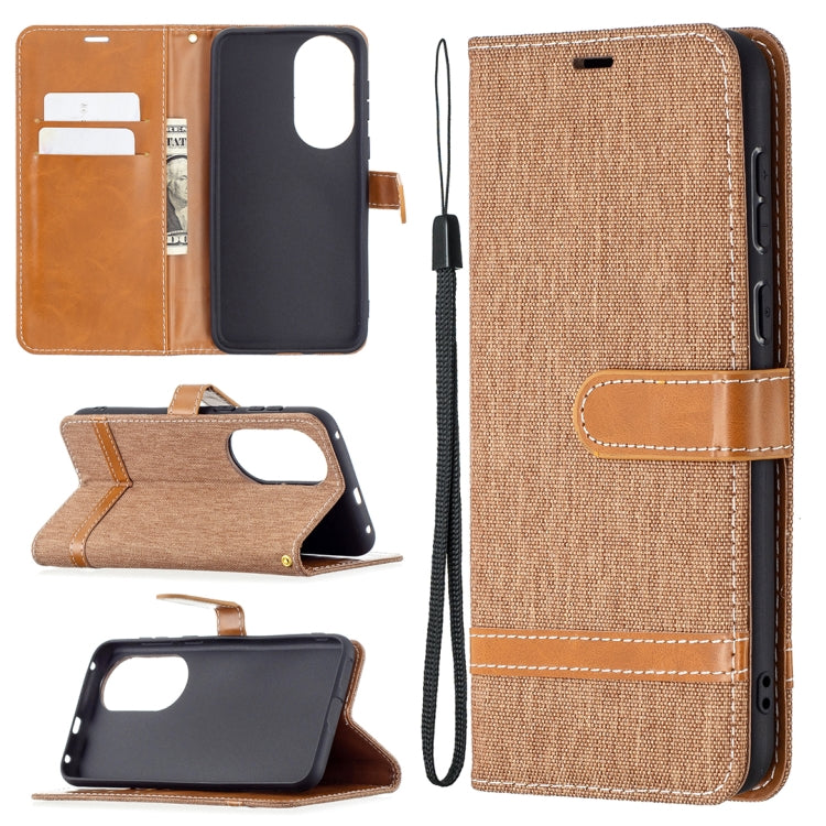 Color Matching Denim Texture Horizontal Flip Leather Case with Holder & Card Slots & Wallet & Lanyard, For Huawei P50 Pro, For Huawei P50