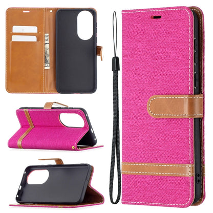 Color Matching Denim Texture Horizontal Flip Leather Case with Holder & Card Slots & Wallet & Lanyard, For Huawei P50 Pro, For Huawei P50